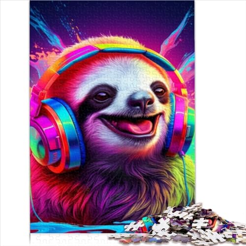 Puzzles für Erwachsene, Kunsttier-Faultier-Puzzle für Erwachsene, 1000 Teile, Holzpuzzle, Spielzeug, ab 12 Jahren, Schwierigkeitsgrad, Mind-Puzzle-Größe (50x75 cm) von YOITS