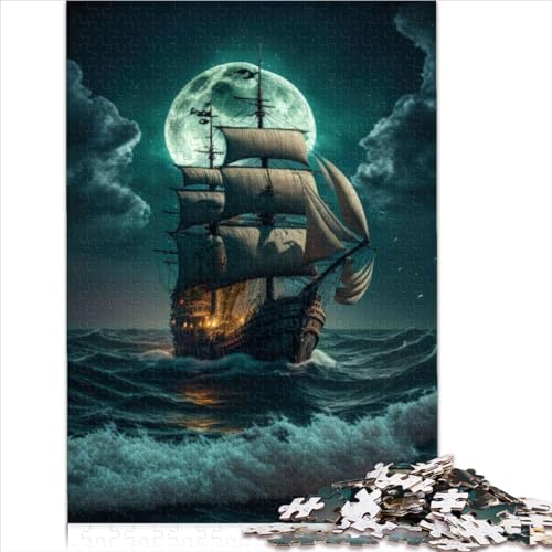 Puzzles für Erwachsene, Piratenschiff, 500-teilige Puzzles für Erwachsene, Holzpuzzle für Kinder und Geschenk für Erwachsene für Freunde, Familiengröße (38x52 cm) von YOITS