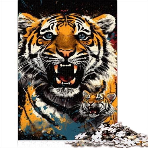 Puzzles für Erwachsene, Psychedelischer Tiger, 1000-teiliges Puzzle, Papppuzzle, Zeitvertreib für Erwachsene ab 12 Jahren, Lernspiel, Herausforderungsgröße (26 x 38 cm) von YOITS
