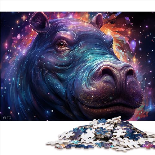 Puzzles für Erwachsene, Tier-Flusspferde, Puzzles für Erwachsene, 1000 Papppuzzles, ab 12 Jahren, Lernspielzeug, Geschenkgröße (50x75 cm) von YOITS