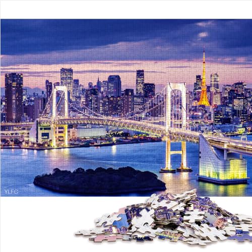 Puzzles für Erwachsene, Tokyo Japan City Night, 1000-teiliges Erwachsenenpuzzle, Papppuzzle für Kinder, Jungen und Mädchen, Puzzlespiele, IQ-Test, Spielzeuggröße (50x75 cm) von YOITS