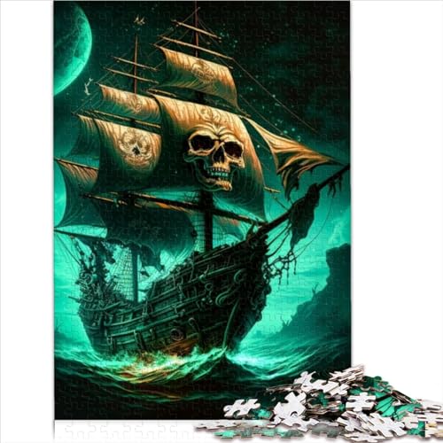 Puzzles für Erwachsene, Totenkopf-Piratenschiff-Puzzles für Erwachsene, pädagogische Herausforderung, 500 Teile, Holzpuzzle für Kinder ab 12 Jahren, Geburtstagsgeschenk, Größe (38x52 cm) von YOITS