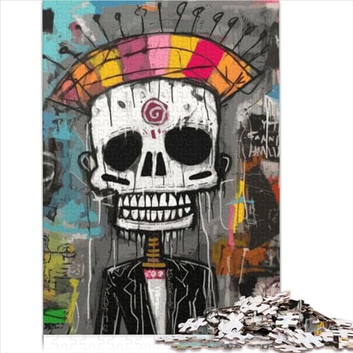Puzzles für Erwachsene, Totenkopf-Puzzle im Basquiat-Stil, 1000-teiliges Holzpuzzle für Erwachsene und Kinder, tolles Geschenk für Erwachsene, Größe (50x75 cm) von YOITS
