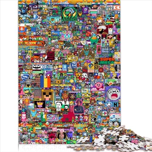 Puzzles für Erwachsene, World Pixel Art, 1000-teiliges Puzzle für Erwachsene, Holzpuzzlespiel für Kinder und Erwachsene, für Erwachsene, herausfordernde Spielgröße (50x75 cm) von YOITS