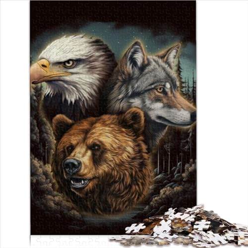 Puzzles für Erwachsene Die Tiere Amerikas Puzzles 1000 Teile für Erwachsene und Kinder Papppuzzles Spielzeug für Mädchen und Spielzeug für Jungen Anspruchsvolle Größe (26 x 38 cm) von YOITS