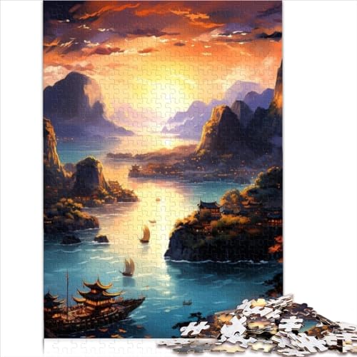 Puzzles für Erwachsene Hạ Long Bay, VietnamJigsaws 1000 Teile für Erwachsene Holzpuzzle für Kinder Jungen Mädchen Weihnachten Geburtstagsgeschenke Größe (50x75 cm) von YOITS