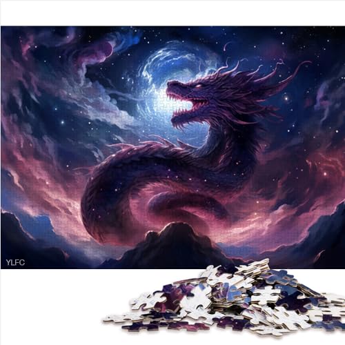 Puzzles für Erwachsene und Kinder, Galaxie-Drache, 1000 Teile/Set, IQ-Test-Puzzle, Holzpuzzle für Kinder ab 12 Jahren, schwierige Puzzlegröße (50x75 cm) von YOITS