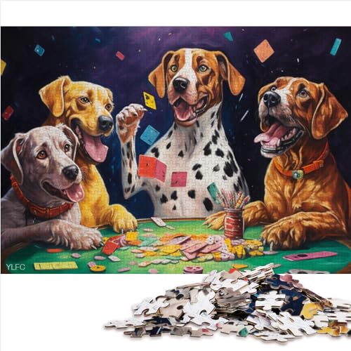 Puzzles für Erwachsene und Kinder, Hunde Spielen Poker, 1000-teiliges Puzzlespiel, Holzpuzzles für Erwachsene und Kinder ab 12 Jahren, Reisespiele und Reisespielzeug für 12-Jährige, Größe (50x75 cm) von YOITS