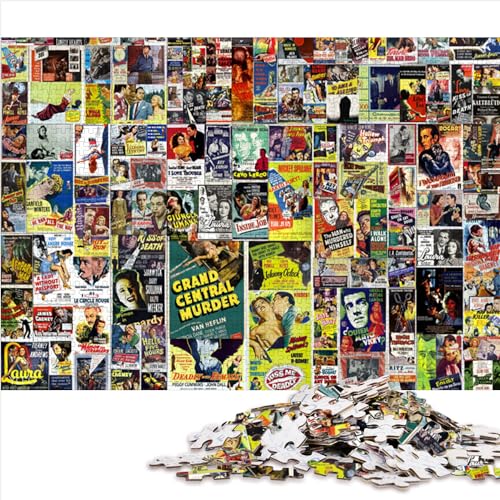 Puzzles für Erwachsene und Kinder, Vintage-Collage, 1000-teiliges Puzzlespiel, Holzpuzzles für 12-Jährige, Puzzle, kognitive Zuordnung, Vorschul-Lernspielzeug, Geschenk für Größe (50x75 cm) von YOITS