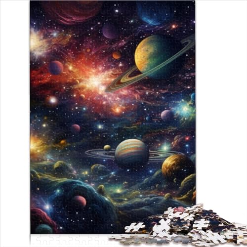 Puzzlespiel für Kinder und buntes Universum1000-teiliges Puzzle aus Pappe für Kinder und Erwachsene, lustiges Tischspiel, Größe (50x75 cm) von YOITS