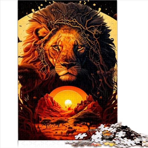 Spiele für Erwachsene Puzzle Der König der Löwen Puzzles für Erwachsene 1000 Teile Papppuzzles für Erwachsene Kinder 12+ Reisespiele und Reisespielzeug für 12-Jährige Größe (26 x 38 cm) von YOITS