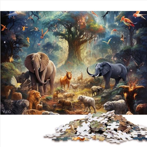 für Erwachsene: Afrikanische Tiere, 1000 Teile, herausforderndes Holzpuzzle für Erwachsene ab 12 Jahren, IQ-Test-Rätsel, Größe (50x75 cm) von YOITS