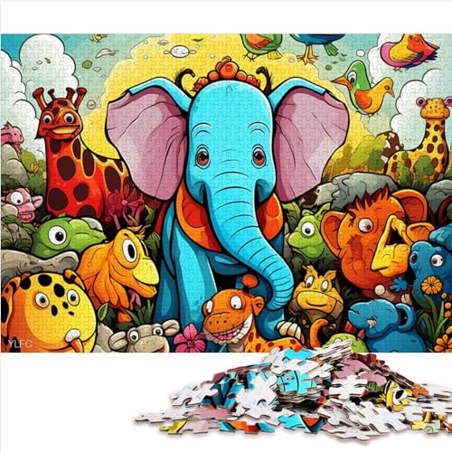 jigsaws Afrikanische Tiere, 1000-teiliges Puzzle, Holzpuzzle für Kinder ab 12 Jahren, Denkspiele, Größe (50x75 cm) von YOITS