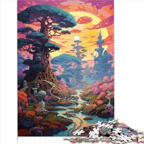 jigsaws Fantasy-Baumhaus, natürlich, 1000-teiliges Puzzle, Holzpuzzle für 12-Jährige, Lernspiele, Größe (50x75 cm) von YOITS