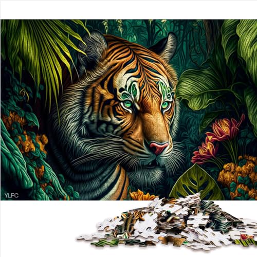 jigsaws Tiger 1000 Teile Kinderpuzzle, Spielzeug, Papppuzzle für Erwachsene, Kinder ab 12 Jahren, Spiel für Jungen und Mädchen, Größe (26 x 38 cm) von YOITS