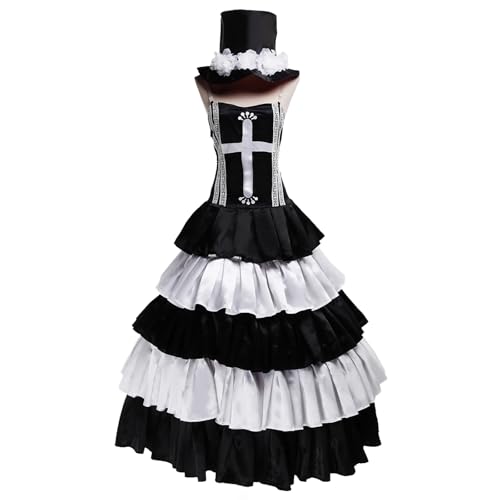YOLIURCH Cosplay-Kostüm, Perona, Geisterprinzessin, Gothic-Lolita-Kleid, Uniform-Set, Halloween, Party, Anzüge (3XL, schwarz-rot) von YOLIURCH