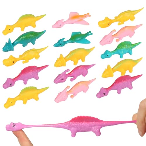 YOLOUP 15 Stück Schleuder Dinosaurier Spielzeug Slingshot Dino Fingerspielzeug Dinosaur Finger Toys Fliegende Dinosaurier Partyspielzeug für Kinder Geburtstagsgeschenk Ostern(Zufällige Farbe) von YOLOUP