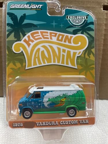YOMA Greenlight 1:64 Vannin - 1978 Vandura Custom Van - Surf Decoration 30474 Druckguss Auto Modell [Versand aus Kanada] von YOMA