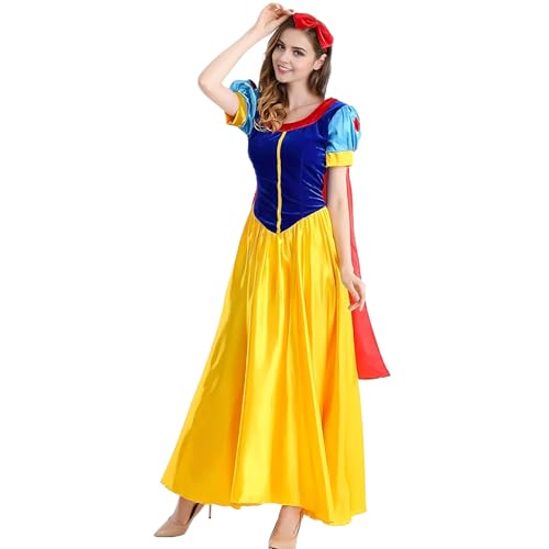 YOMORIO Damen Klassisches Prinzessin Cosplay Kleid mit Umhang Halloween Kostüm Dress Up Outfit YOMORIO Damen Klassisches Prinzessin Cosplay Kleid mit Umhang Halloween Kostüm Dress Up Outfit von YOMORIO