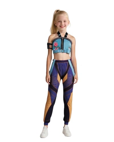YOMORIO Demon Hunters Kostüm für Mädchen Popstar Style Verkleidung Set für Halloween, Karneval, Cosplay Demon Hunters Outfit für Kinder 3–12 Jahre Blau 3XL YOMORIO Demon Hunters Kostüm für Mädchen Popstar Style Verkleidung Set für Halloween, Karneval, Cosplay Demon Hunters Outfit für Kinder 3–12 Jahre Blau 3XL von YOMORIO