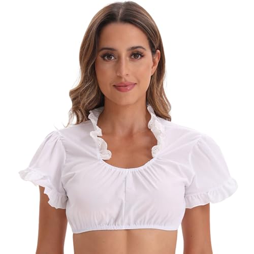 YOMORIO Dirndl Bluse Damen Elegante Klassisches Dirndl Oberteil mit Spitzen- und Tülldetails, für Oktoberfest, Karneval und Volksfeste YOMORIO Dirndl Bluse Damen Elegante Klassisches Dirndl Oberteil mit Spitzen- und Tülldetails, für Oktoberfest, Karneval und Volksfeste von YOMORIO