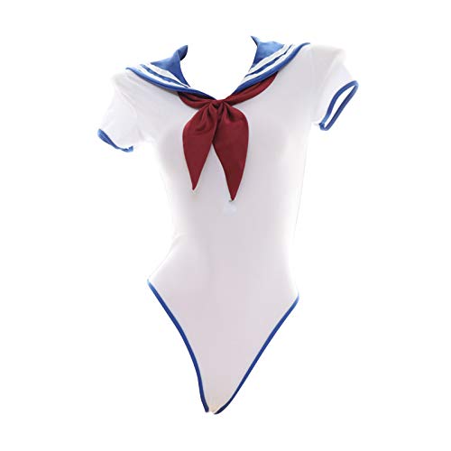 Yomorio Cosplay-Kostüm, Cosplay, Strumpfhose, japanischer Marina, hoher Schlitz Gr. 38, Weiß + Blau. von YOMORIO