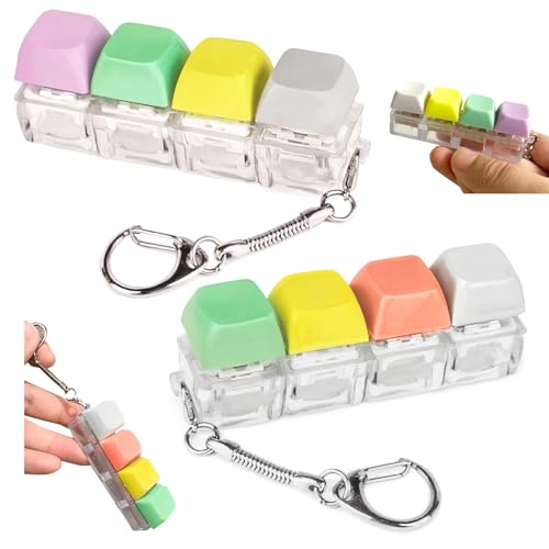 YONEEKSS 2 x Tastatur-Fidget-Spielzeug, Fidget-Schlüsselanhänger, Spielzeug für Erwachsene, 4-Tasten-Fidget-Gadget, lustige Klick-Tastatur, 4 Tasten, Tastatur-Dekompressionsspielzeug YONEEKSS 2 x Tastatur-Fidget-Spielzeug, Fidget-Schlüsselanhänger, Spielzeug für Erwachsene, 4-Tasten-Fidget-Gadget, lustige Klick-Tastatur, 4 Tasten, Tastatur-Dekompressionsspielzeug von YONEEKSS