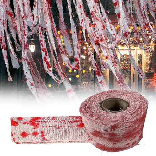 YONGZHIKEJI Generic Halloween Blutige Bandagen 10M Türvorhang-Kostüm-Deko Gruselige Partydekoration von YONGZHIKEJI