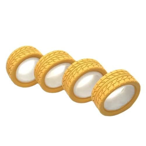 Für Sakura Für Traxxas Für Hsp Für Tamiya Für Hpl Für Kyosho Für RedCat 1/10 RC 4Pcs 65mm On-Road Drift Touring Auto Gummi Reifen Rad Reifen RC Autoteile(Yellow) von YONMFRDS
