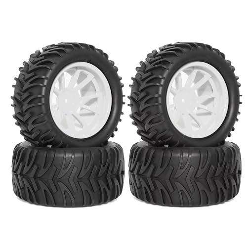 Für Traxxas Für Arrma Für Redcat Für HSP Für HPI Für Tamiya Für Kyosho 128 Mm 1/10 RC Für Monster Truck Für Buggy Reifen Reifen Rad 12 Mm Sechskant RC Car Reifen(White) von YONMFRDS