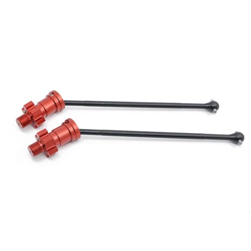 Für Traxxas Für X-Maxx 6S 8S 1/5 Für Monster 2/4 Stücke Metall Vordere Und Hintere Antriebswelle CVD LKW RC Auto Upgrades Teile Zubehör RC Autoteile(Red,2PCS) von YONMFRDS