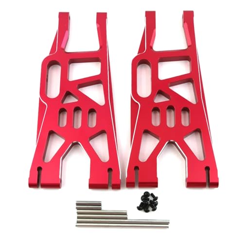 Für Traxxas Xmaxx 6S 8S 1/5 RC Für Monster Truck 2 Stücke Metall Vorne Hinten Unten Suspension Arm Upgrade Teile Zubehör RC Autoteile(Red) von YONMFRDS