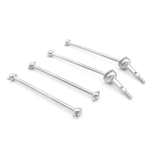 Für WLtoys 144001 1/14 RC Auto Upgrade Teile Zubehör Metall Vorne Hinten CVD Antriebswelle Hundeknochen Schwarz Für Silber Rc Differential Becher(Silver) von YONMFRDS