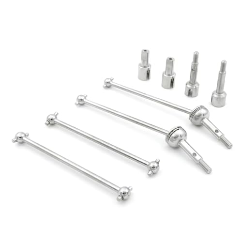 Für WLtoys 144001 124018 124019 RC Auto Upgrade Teile ACCS Metall Vorne Hinten CVD Antriebswelle Hund Knochen Achse Differential Tasse Rc Differential Becher(Silver) von YONMFRDS