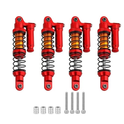 RC Autoteile Für Axial Für SCX10 90046 Für Tamiya CC01 D90 Für TRX4 Für HPI RC Crawler Auto Teile 1/10 70/80/90/100/110/120mm Metall Stoßdämpfer Öl Dämpfer(Red,80mm) von YONMFRDS