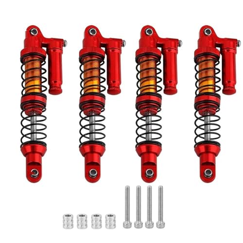 RC Autoteile Für Axial Für SCX10 90046 Für Tamiya CC01 D90 Für TRX4 Für HPI RC Crawler Auto Teile 1/10 70/80/90/100/110/120mm Metall Stoßdämpfer Öl Dämpfer(Red,90mm) von YONMFRDS