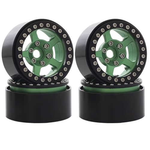 YONMFRDS RC Autoteile Für Axial Für SCX10 Für Traxxas Für TRX4 Für D90 Für Gen8 Für VS4-10 1/10 RC 4 Stücke Metall 1,9 "Beadlock Rad Felge Rad Hub(Green) von YONMFRDS