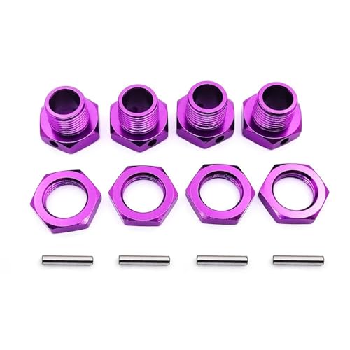 RC Autoteile Für HSP Für HPI Für Losi Für Kyosho Für Axial Für Tamiya 81011 1/8 M17 17mm Rad Hex Naben Adapter Mutter Pin Anti-Staub Abdeckung RC Modell Auto Zubehör(Purple) von YONMFRDS