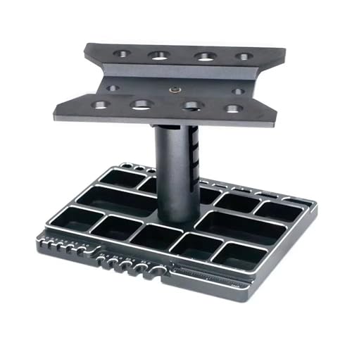 RC Autoteile Für HSP Für Tamiya Für TRX-4 Für Axial Für SCX10 II Für 1/10 1/8 1/12 RC Auto Crawler Metall Reparatur Station Arbeit Stand Montage Für Plattform(Black) von YONMFRDS
