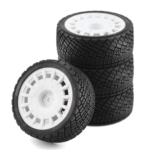 RC Autoteile Für Kyosho Für Wlt Für Tamiya Für TT02 XV01 Für HSP 94123 Für HPI 1/10, 67 Mm Felge, Gummireifen, Universelles Upgrade, RC Rally On-Road Racing Autoteile(White) von YONMFRDS