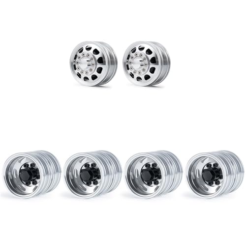 RC Autoteile Für Tamiya 1/14 6 STK Ersatz Aluminiumlegierung Vorne Hinten Felge Nabe 6x6 Set Traktor LKW Anhänger Engineering Langes Fahrzeugteil Autozubehör von YONMFRDS