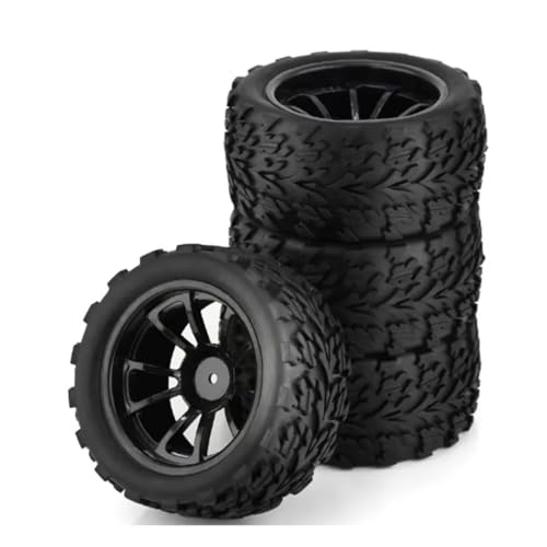 RC Autoteile Für Tamiya Für Kyosho 1/10 RC Auto Für Monster Truck Für Buggy Reifen Reifen Rad Schaumstoffeinsätze 12 Mm Sechskant 4 Stück 118 Mm(Black) von YONMFRDS