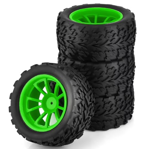 RC Autoteile Für Tamiya Für Kyosho 1/10 RC Auto Für Monster Truck Für Buggy Reifen Reifen Rad Schaumstoffeinsätze 12 Mm Sechskant 4 Stück 118 Mm(Green) von YONMFRDS