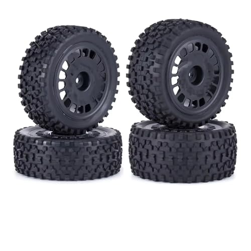 RC Autoteile Für Tamiya Für TT-02B Für DT-02 Für Buggy Reifen Rad Reifen Für Wltoys 104001 1/10 RC Auto Off Road Für Rallye Für Racing Felgen 4 Pcs 88mm(Black) von YONMFRDS