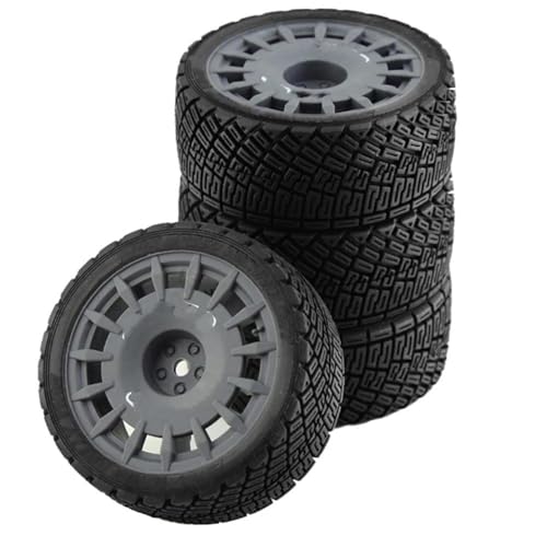 RC Autoteile Für Tamiya Für TT02 XV01 Für HSP 94123 Für HPI Für Kyosho Für WLt 1/10 RC Rally On-Road Racing Auto Teile 67mm Universal Felge Gummi Reifen(Gray) von YONMFRDS