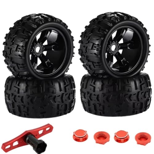 RC Autoteile Für Traxxas Für Maxx Für E-Revo Für Revo 3.3 Für JLB Für Cheetah Für Monster Im Maßstab 1:8. 4-teiliges 17-mm-Sechskant-RC-Truck-Reifen- Und Radset Geklebt(150MM*90MM-2) von YONMFRDS