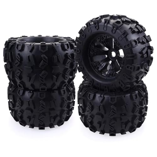 RC Autoteile Für Traxxas Für Maxx Für Tmaxx Für E-Revo Für Revo 3.3 Für JLB Für Cheetah Für Monster 1/8 Maßstab 17 Mm Sechskant-RC-Truck-Reifen Und-Felgen-Set Geklebt(Black 8483,A) von YONMFRDS