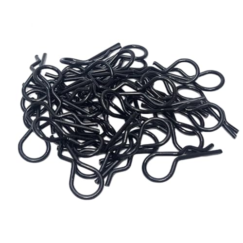 RC Autoteile Für Traxxas Für SCX10 1/5 1/6 1/7 1/8 1/18 1/12 1/16 1/14 RC Autos Shell Körper Clips Pins R Schnallen Feste RC Auto Teile Auto Zubehör 50 Stücke(Black,1-10) von YONMFRDS