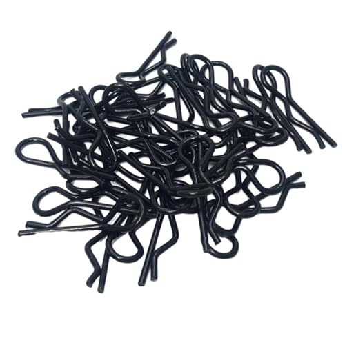 RC Autoteile Für Traxxas Für SCX10 1/5 1/6 1/7 1/8 1/18 1/12 1/16 1/14 RC Autos Shell Körper Clips Pins R Schnallen Feste RC Auto Teile Auto Zubehör 50 Stücke(Black,1-8) von YONMFRDS
