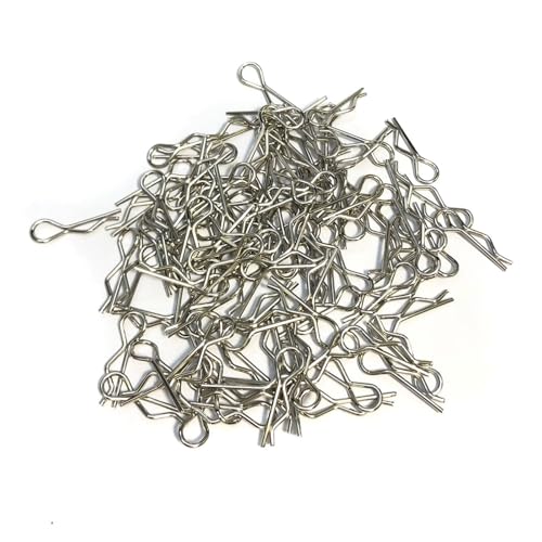 RC Autoteile Für Traxxas Für SCX10 1/5 1/6 1/7 1/8 1/18 1/12 1/16 1/14 RC Autos Shell Körper Clips Pins R Schnallen Feste RC Auto Teile Auto Zubehör 50 Stücke(Silver,1-10) von YONMFRDS